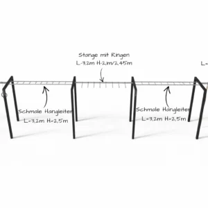 Outdoor-Fitnesszone, die Calisthenics-Elemente, Ninja-Track-Module und Outdoor-Fitnessgeräte