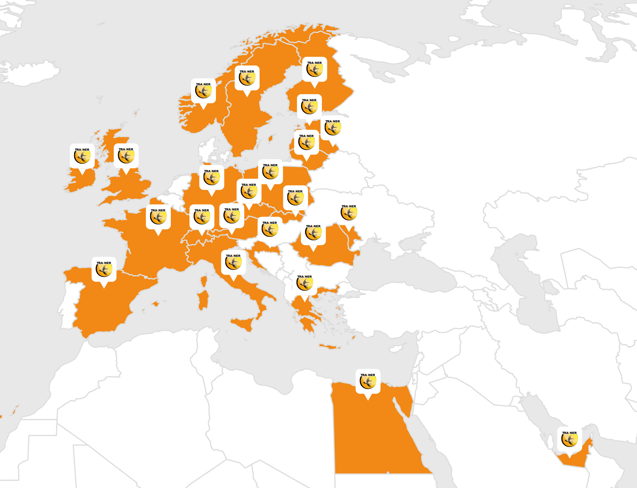 Mapa- Trainer en Europa