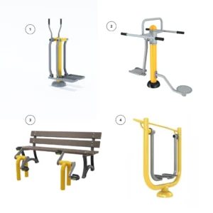 Ensemble 3 de salle de sport en plein air