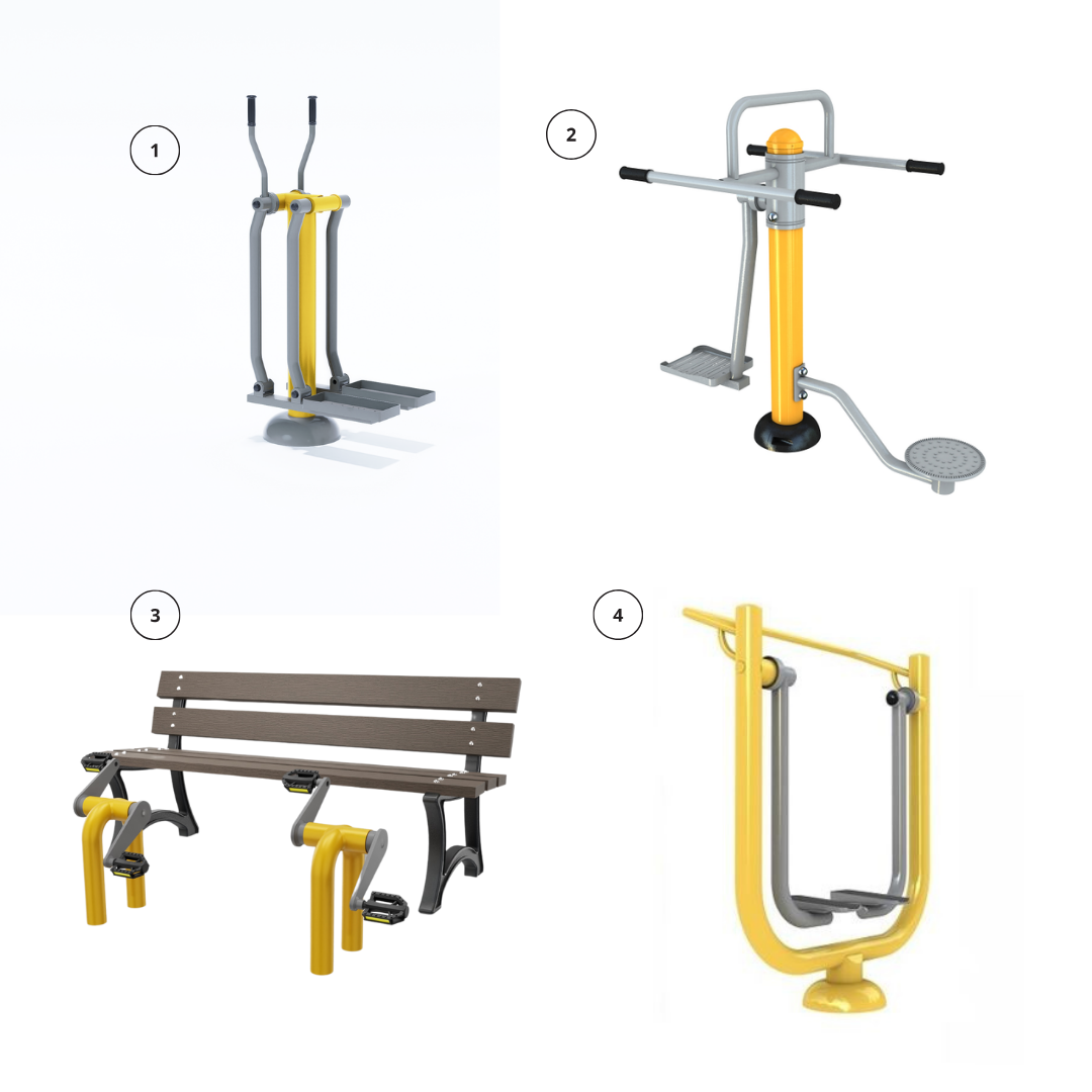 Ensemble 3 de salle de sport en plein air