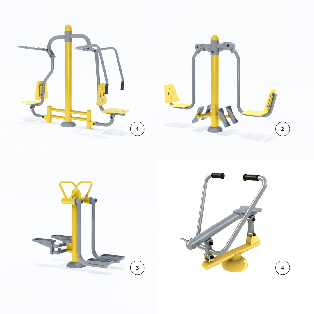 Ensemble 4 de salle de sport en plein air