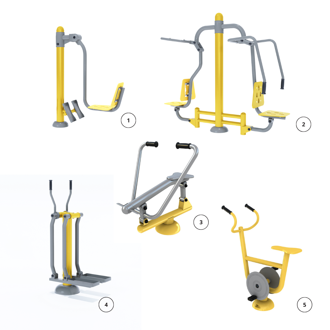 Ensemble 5 de salle de sport en plein air