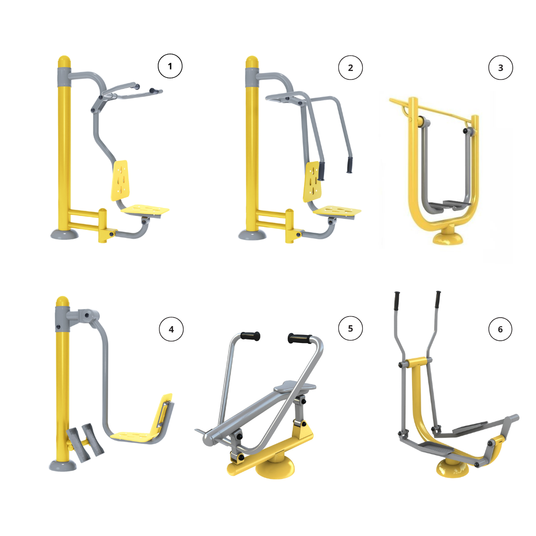 Ensemble 6 de salle de sport en plein air