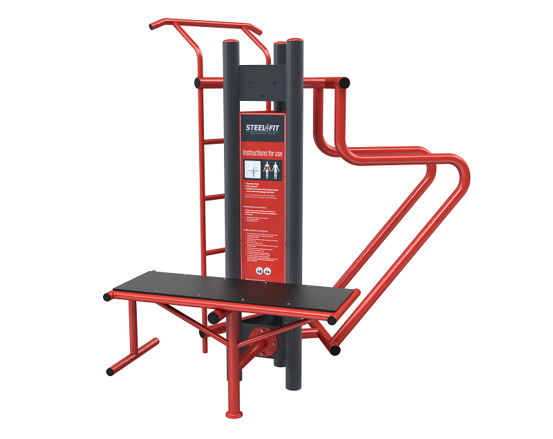 Three outdoor gym stations