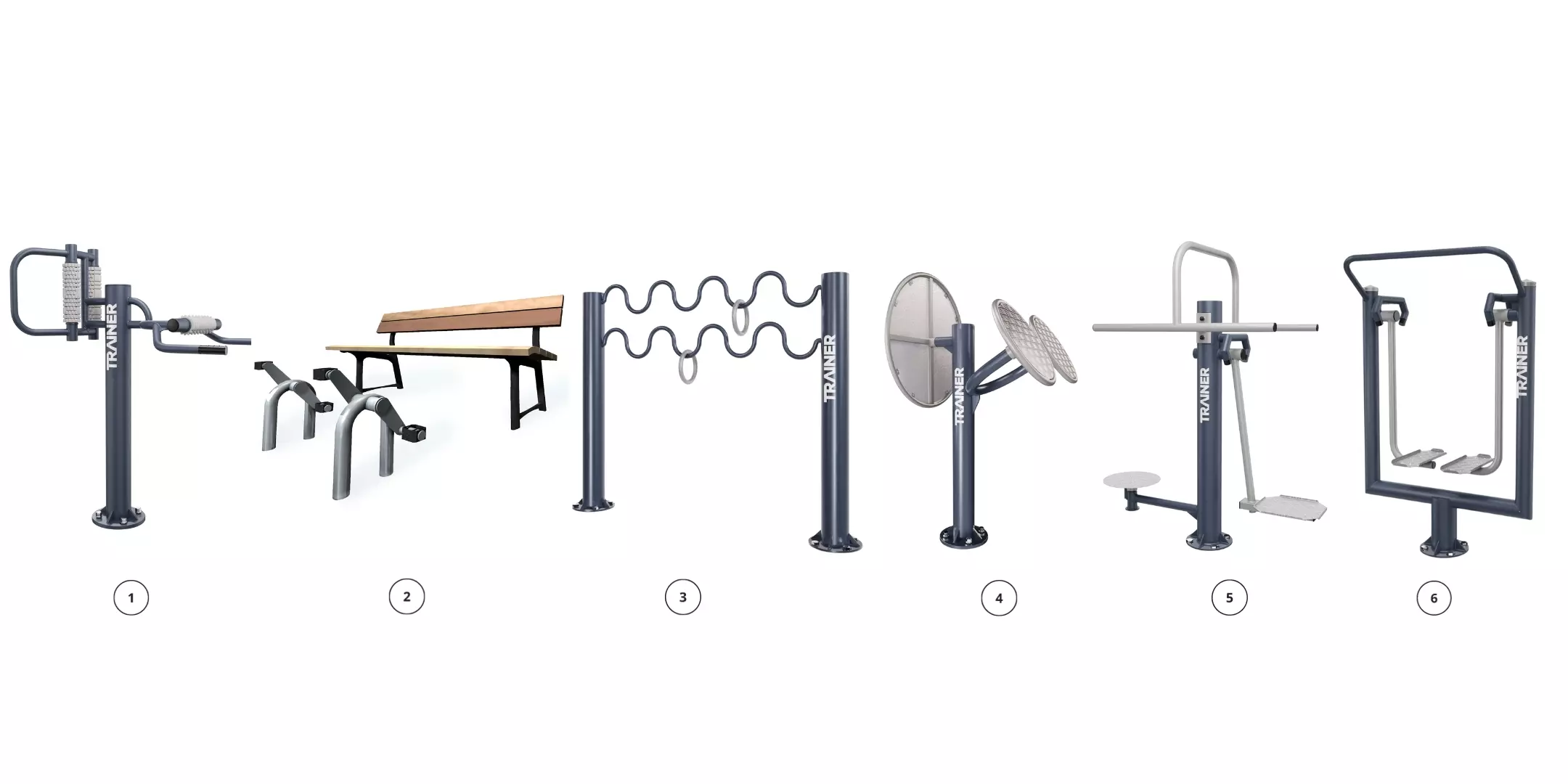 Outdoor fitness equipment sets for older people